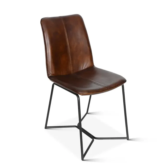 World Interiors – Brisbane Dining Chair in Hand Washed Chestnut – ZWBRIMDC-CH