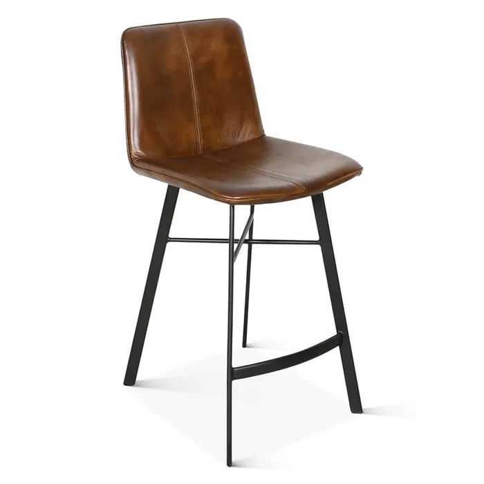 World Interiors – Brisbane Murphy Counter Chair in Chestnut Leather – ZWBRISMCCC_CLOSEOUT