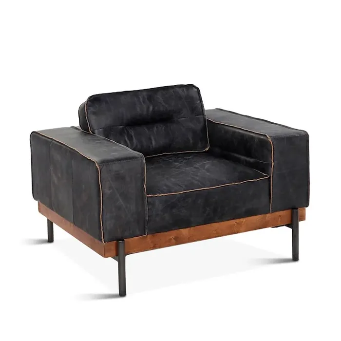 World Interiors – Chiavari Armchair World Interiors – Chiavari Antique Ebony Leather Armchair – ZWCIAMCHAE