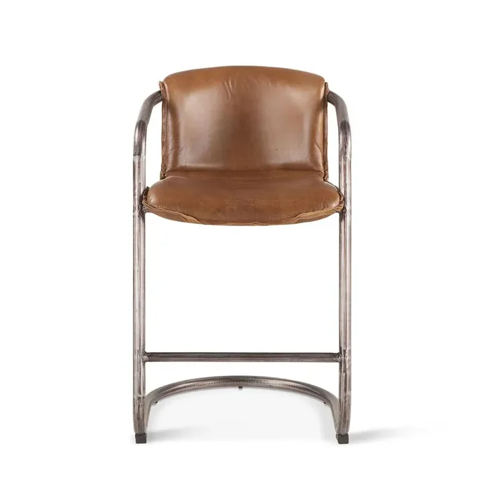 World Interiors – Chiavari Leather Counter Chairs in Chestnut – ZWCI267