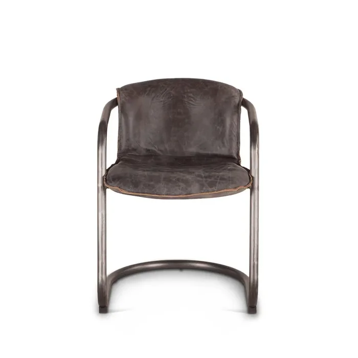 World Interiors – Chiavari Leather Dining Chair in Antique Ebony – ZWCI22268AE