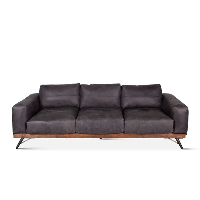 World Interiors – Chiavari Sofa in Antique Ebony Leather – ZWCHIMIDSOF