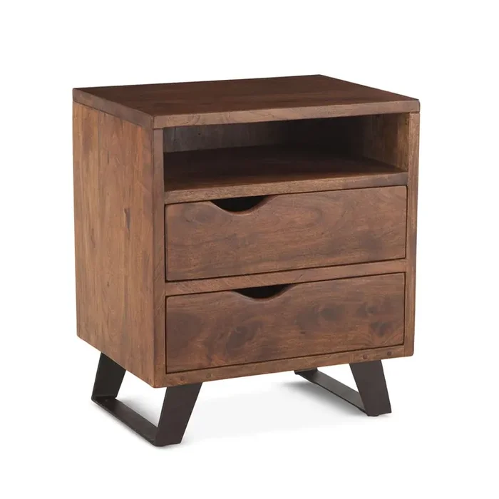 World Interiors – Nottingham Night Chest in Acacia with Walnut Finish – ZWNTHM2323