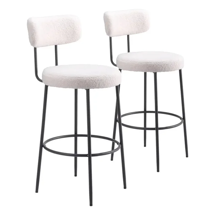 Zuo Modern – Blanca Barstool (Set of 2) Ivory – 109740