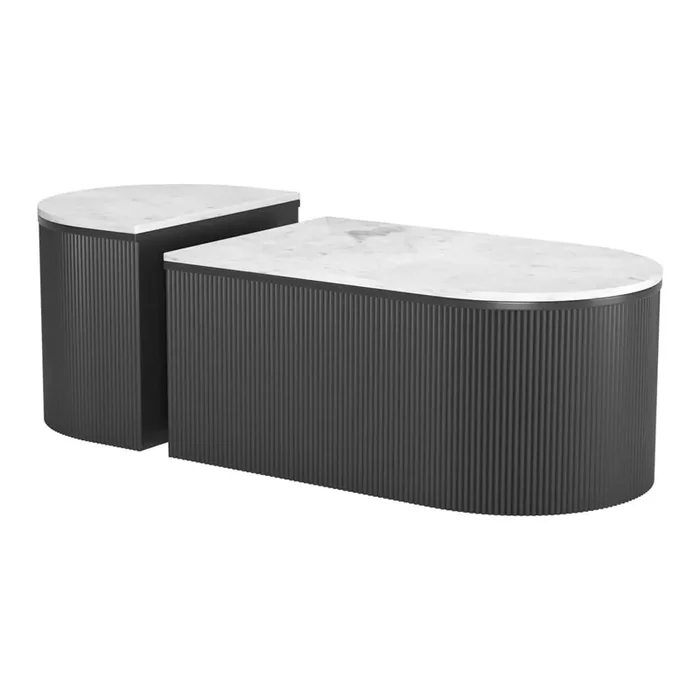 Zuo Modern – Ormara Coffee Table Set (2-Piece) White & Black – 109920
