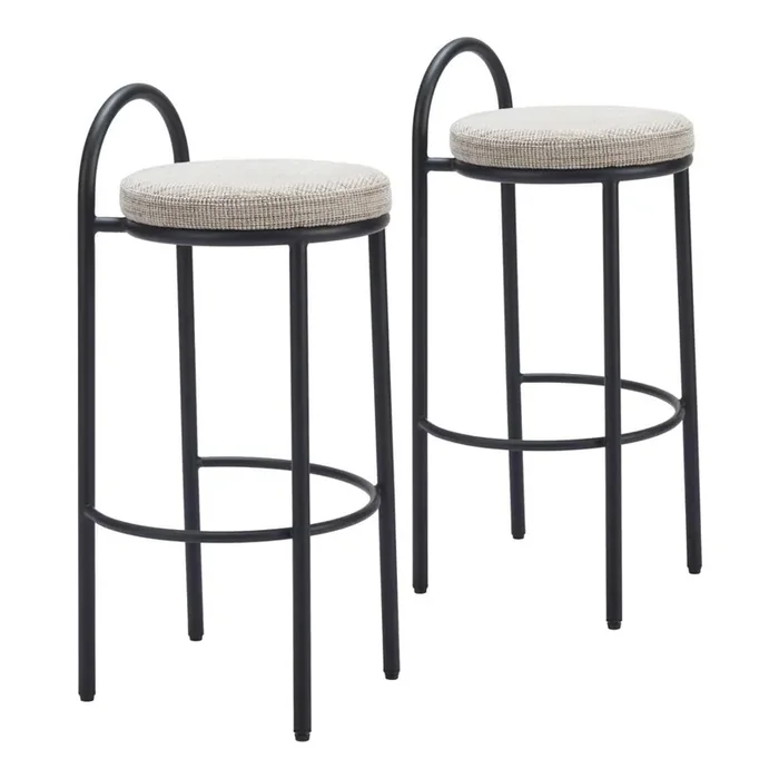 Zuo Modern – Sisal Barstool (Set of 2) Beige Tweed – 110097