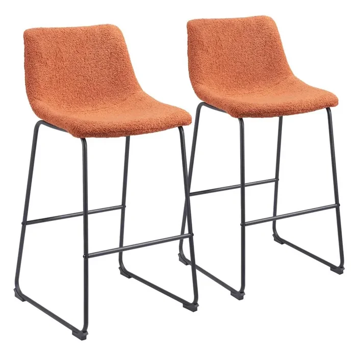 Zuo Modern – Smart Barstool (Set of 2) Burnt Orange – 109682